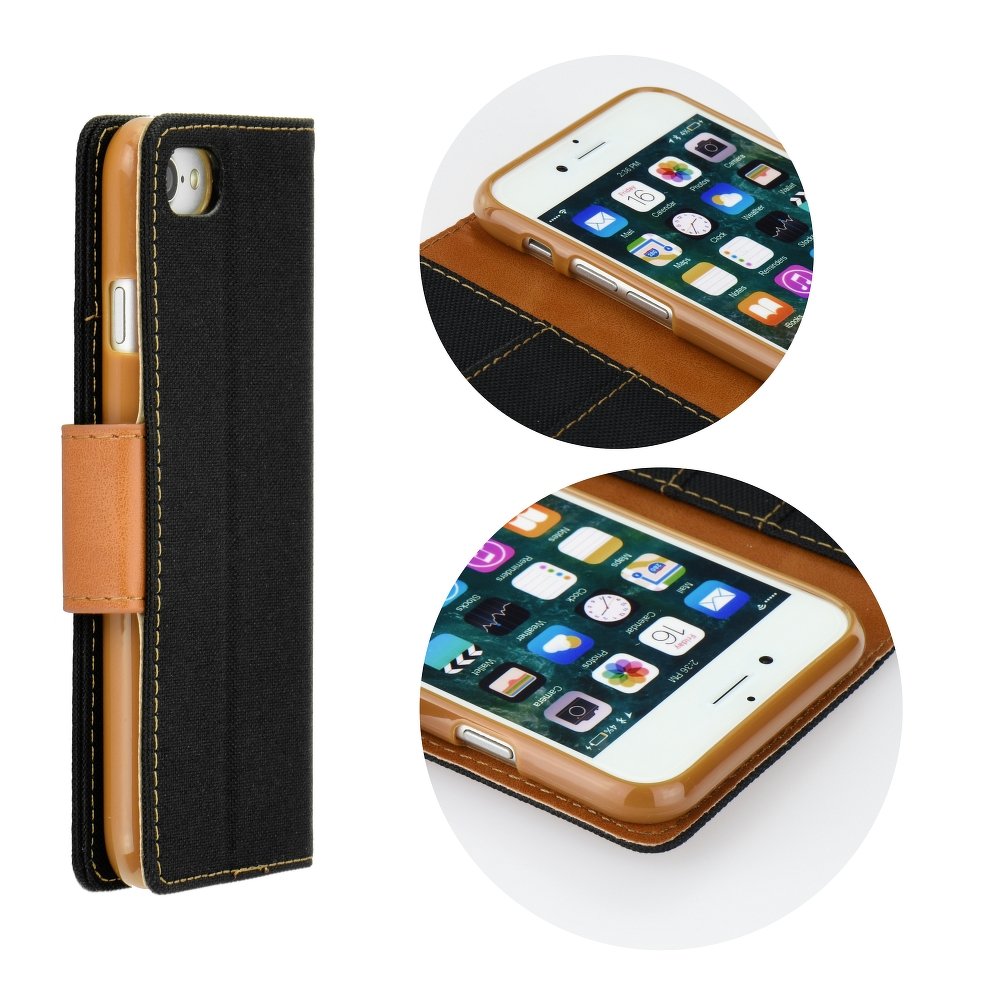 Puzdro Canvas Book case čierne – iPhone 7 plus/8 plus | Kryty na mobil Kryty na mobil | Puzdro Canvas Book case čierne – iPhone 7 plus/8 plus | Kryty na mobil