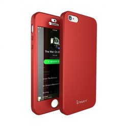 Kryty na mobil | Puzdro iPaky 360 Protection Full Body červené + Tvrdené sklo – iPhone 5/5S/SE | Kryty na mobil
