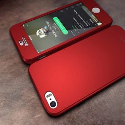 Kryty na mobil | Puzdro iPaky 360 Protection Full Body červené + Tvrdené sklo – iPhone 5/5S/SE | Kryty na mobil