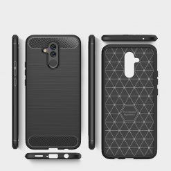 Kryty na mobil | Pevný kryt Carbon čierny – Huawei Mate 20 lite | Kryty na mobil
