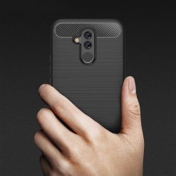 Kryty na mobil | Pevný kryt Carbon čierny – Huawei Mate 20 lite | Kryty na mobil