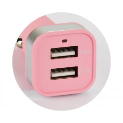 Kryty na mobil | Nabíjačka do auta na 2 USB ružová | Kryty na mobil
