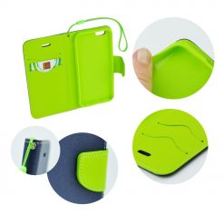 Kryty na mobil | Peňaženkové puzdro Fancy Book modré-limetkové – iPhone X / XS | Kryty na mobil