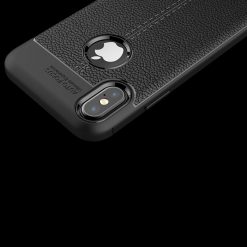 Kryty na mobil | Zadný kryt litchi pattern čierny – iPhone X / XS | Kryty na mobil