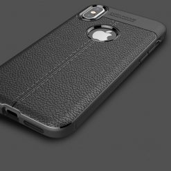 Kryty na mobil | Zadný kryt litchi pattern čierny – iPhone X / XS | Kryty na mobil