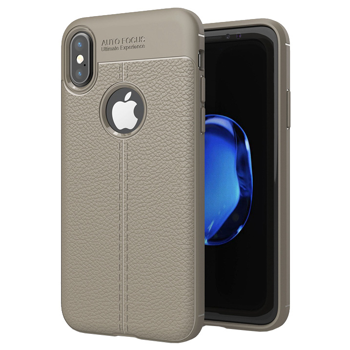 Zadný kryt litchi pattern sivý – iPhone X / XS | Kryty na mobil Kryty na mobil | Zadný kryt litchi pattern sivý – iPhone X / XS | Kryty na mobil