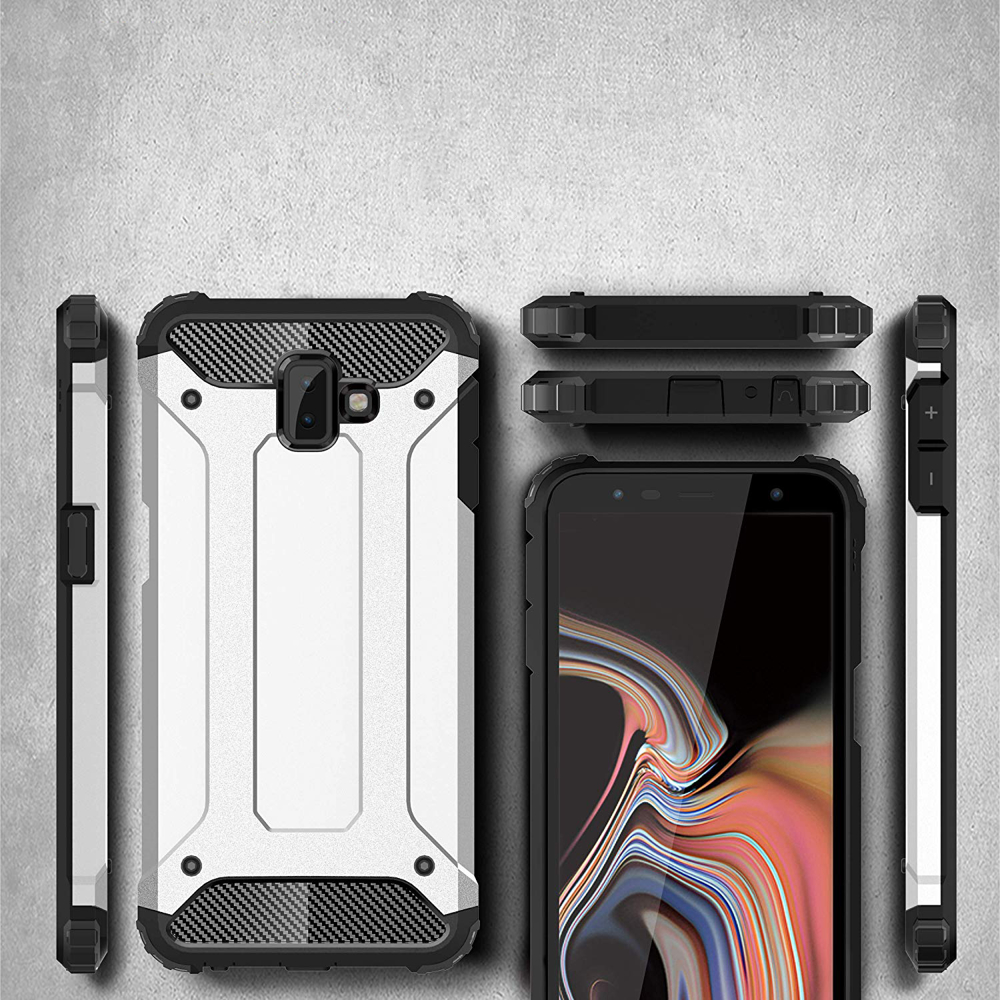 Odolný kryt Hybrid Armor strieborný – Samsung Galaxy J6+ (J6 Plus) | Kryty na mobil Kryty na mobil | Odolný kryt Hybrid Armor strieborný – Samsung Galaxy J6+ (J6 Plus) | Kryty na mobil