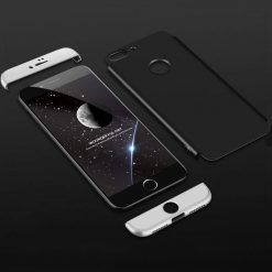 Puzdro 360 Protection strieborno-čierne – iPhone 8 Plus