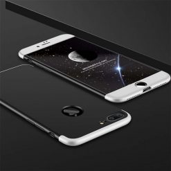Puzdro 360 Protection strieborno-čierne – iPhone 8 Plus