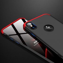 Puzdro 360 Protection červeno-čierne s dierou na Apple logo – iPhone Xr | Kryty na mobil Kryty na mobil | Puzdro 360 Protection červeno-čierne s dierou na Apple logo – iPhone Xr | Kryty na mobil