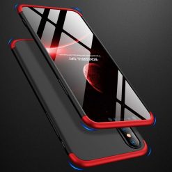 Puzdro 360 Protection červeno-čierne s dierou na Apple logo – iPhone Xr | Kryty na mobil Kryty na mobil | Puzdro 360 Protection červeno-čierne s dierou na Apple logo – iPhone Xr | Kryty na mobil
