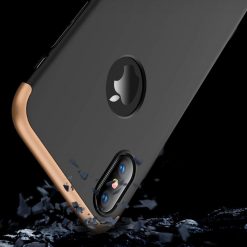 Kryty na mobil | Puzdro 360 Protection zlato-čierne s dierou na Apple logo – iPhone Xr | Kryty na mobil