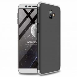 Kryty na mobil | Puzdro 360 Protection strieborno-čierne – Samsung Galaxy J6+ (J6 Plus) | Kryty na mobil