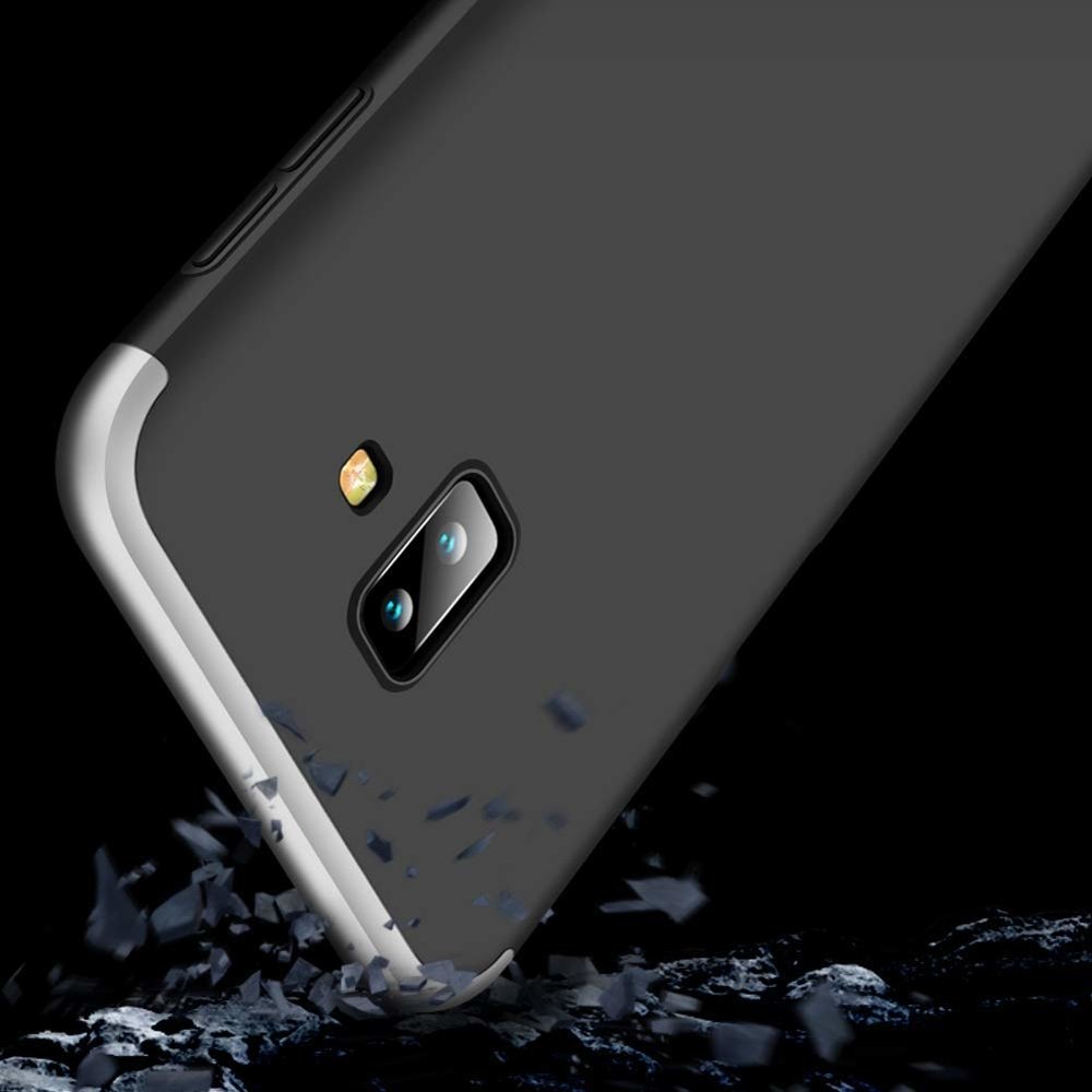 Puzdro 360 Protection strieborno-čierne – Samsung Galaxy J6+ (J6 Plus) | Kryty na mobil Kryty na mobil | Puzdro 360 Protection strieborno-čierne – Samsung Galaxy J6+ (J6 Plus) | Kryty na mobil