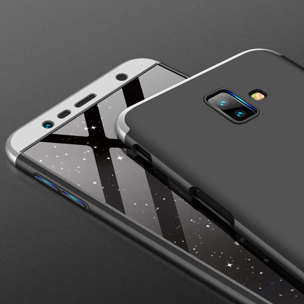 Puzdro 360 Protection strieborno-čierne – Samsung Galaxy J6+ (J6 Plus) | Kryty na mobil Kryty na mobil | Puzdro 360 Protection strieborno-čierne – Samsung Galaxy J6+ (J6 Plus) | Kryty na mobil