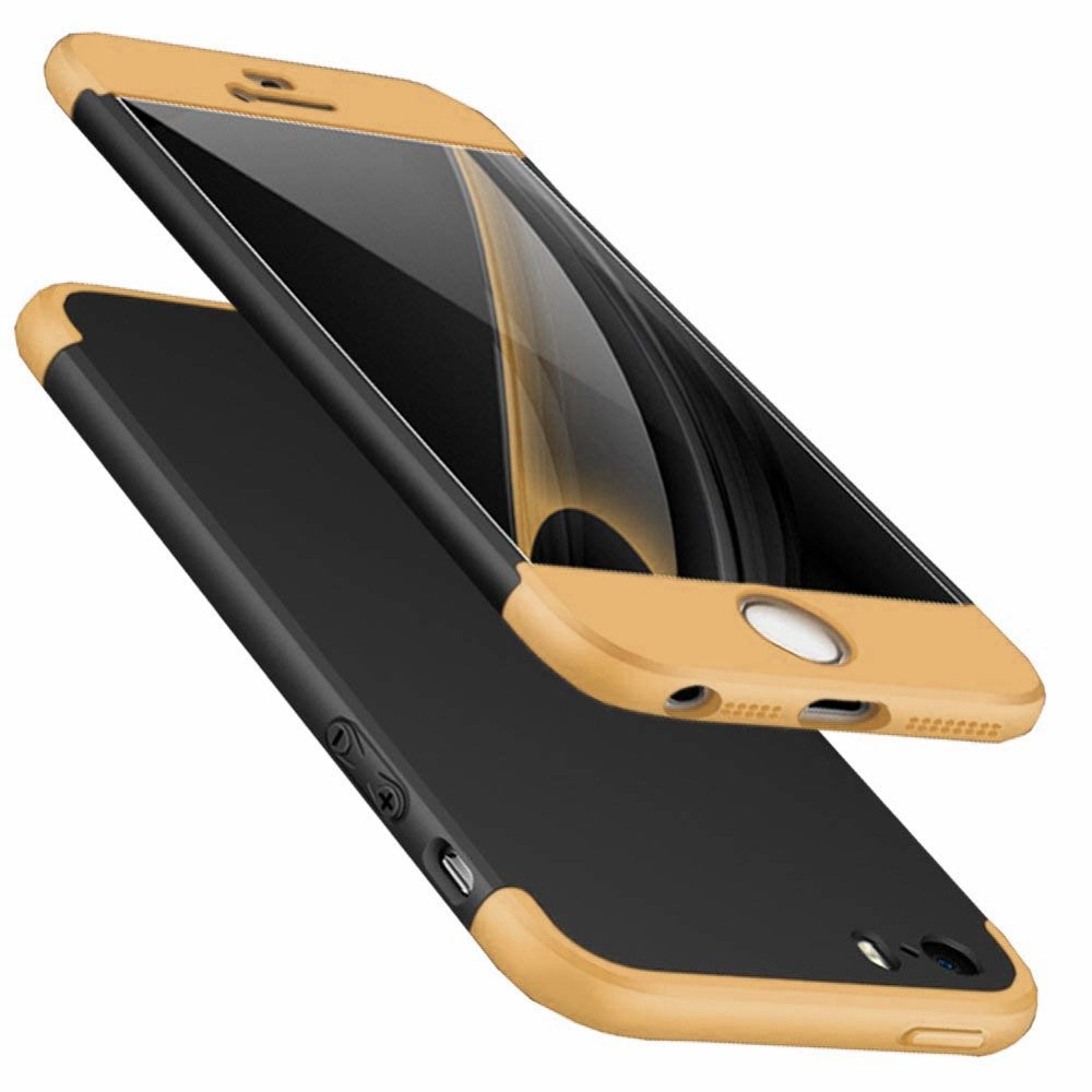 Puzdro 360 Protection zlato-čierne – iPhone 5 / 5S / SE | Kryty na mobil Kryty na mobil | Puzdro 360 Protection zlato-čierne – iPhone 5 / 5S / SE | Kryty na mobil