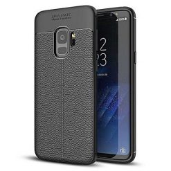Kryty na mobil | Zadný kryt litchi pattern čierny – Samsung Galaxy S9 | Kryty na mobil