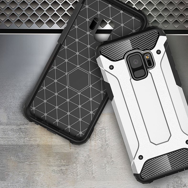 Odolný kryt Hybrid Armor strieborný – Samsung Galaxy S9 | Kryty na mobil Kryty na mobil | Odolný kryt Hybrid Armor strieborný – Samsung Galaxy S9 | Kryty na mobil