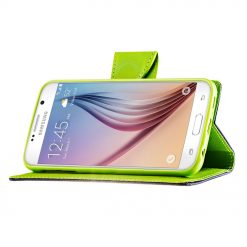 Kryty na mobil | Peňaženkové puzdro Fancy Book modro-limetkové – Samsung Galaxy S9 | Kryty na mobil