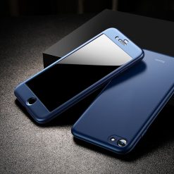 Kryty na mobil | Puzdro Baseus 360 Full-wrap modré + Tvrdené sklo – iPhone 7 / 8 | Kryty na mobil