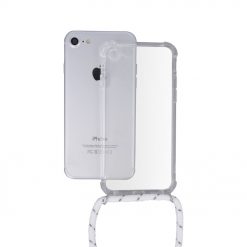 Kryty na mobil | Zadný transparentný kryt s bielou šnúrkou Neck Strap – Huawei P Smart 2019 / Honor 10 Lite | Kryty na mobil