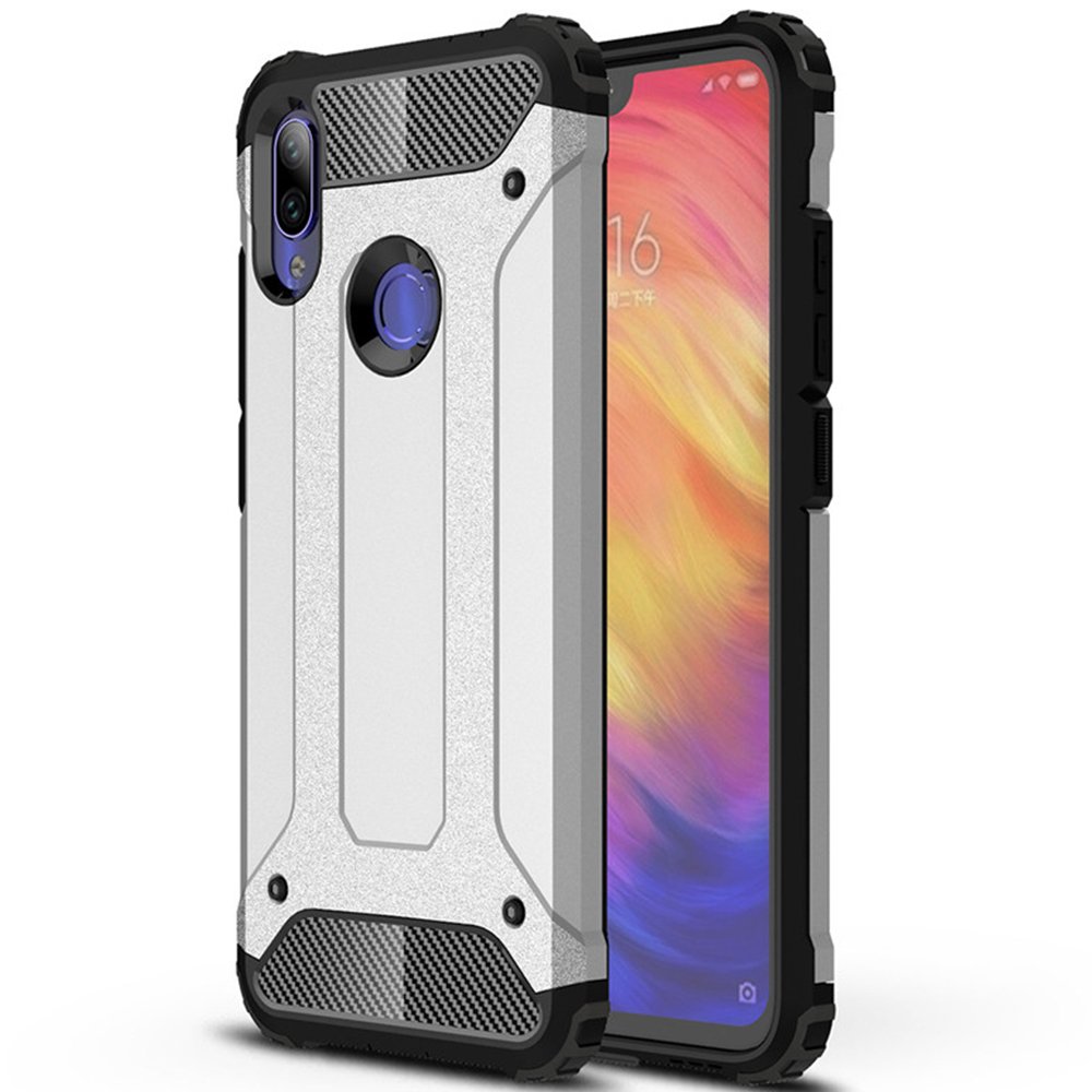 Odolný kryt Hybrid Armor strieborný – Xiaomi Redmi Note 7 | Kryty na mobil Kryty na mobil | Odolný kryt Hybrid Armor strieborný – Xiaomi Redmi Note 7 | Kryty na mobil