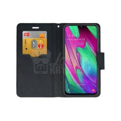Peňaženkové puzdro Fancy Book čierne – Samsung Galaxy A40
