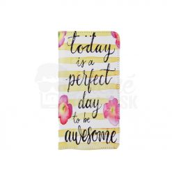Kryty na mobil | Knižkové puzdro Trendy Perfect day to be awesome – Samsung Galaxy A20e | Kryty na mobil