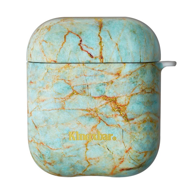Silikónové puzdro Kingxbar zelený mramor – Apple AirPods | Kryty na mobil Kryty na mobil | Silikónové puzdro Kingxbar zelený mramor – Apple AirPods | Kryty na mobil