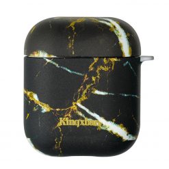 Kryty na mobil | Silikónové puzdro Kingxbar čierny mramor – Apple AirPods | Kryty na mobil