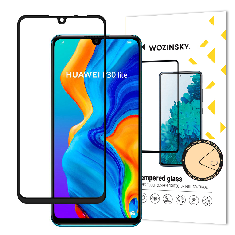 Tvrdené sklo celopovrchové 9H Wozinsky čierne – Huawei P30 Lite | Kryty na mobil Kryty na mobil | Tvrdené sklo celopovrchové 9H Wozinsky čierne – Huawei P30 Lite | Kryty na mobil
