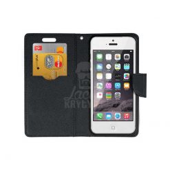Peňaženkové puzdro Fancy Book zlato-čierne – iPhone 5/5S/SE