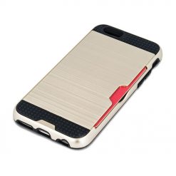 Kryty na mobil | Odolné puzdro Defender Card zlaté – iPhone Xr | Kryty na mobil