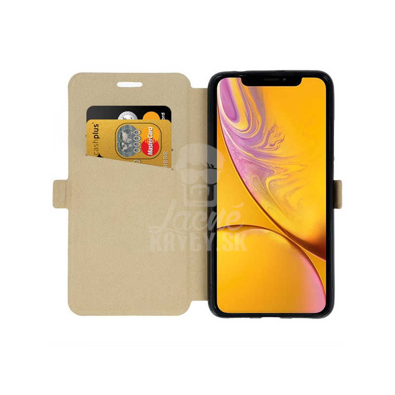 Knižkové puzdro Book Pocket zlaté – iPhone Xr | Kryty na mobil Kryty na mobil | Knižkové puzdro Book Pocket zlaté – iPhone Xr | Kryty na mobil