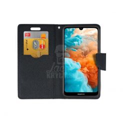 Kryty na mobil | Peňaženkové puzdro Fancy Book zlato-čierne – Huawei Y7 2019 | Kryty na mobil