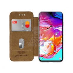 Kryty na mobil | Knižkové puzdro Prime case hnedé – Samsung Galaxy A70 | Kryty na mobil