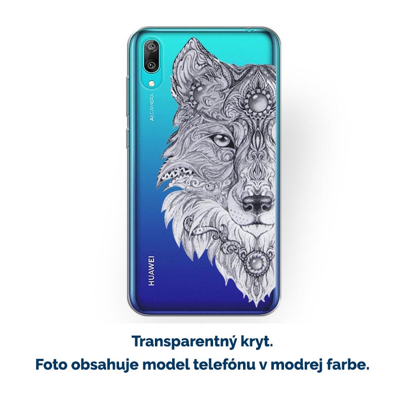 Zadný kryt Trendy s potlačou Vlk transparentný – Huawei Y7 2019 | Kryty na mobil Kryty na mobil | Zadný kryt Trendy s potlačou Vlk transparentný – Huawei Y7 2019 | Kryty na mobil