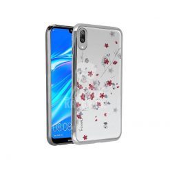 Kryty na mobil | Zadný kryt Flower case strieborný – Huawei Y7 2019 | Kryty na mobil