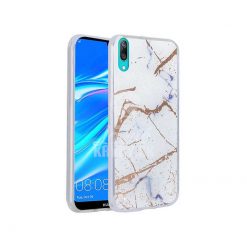Kryty na mobil | Zadný kryt s potlačou Marble biely – Huawei Y7 2019 | Kryty na mobil