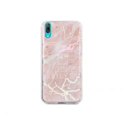 Kryty na mobil | Zadný kryt s potlačou Marble ružový – Huawei Y7 2019 | Kryty na mobil