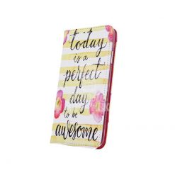 Kryty na mobil | Knižkové puzdro Trendy Perfect day to be awesome – Huawei Y7 2019 | Kryty na mobil