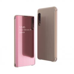 Kryty na mobil | Priehľadný kryt Flip View Case ružový – Samsung Galaxy A50 / A30s | Kryty na mobil