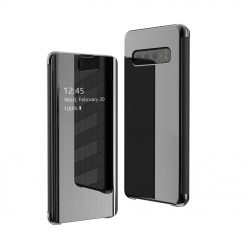 Kryty na mobil | Priehľadný kryt Flip View Case čierny – Samsung Galaxy S10e | Kryty na mobil