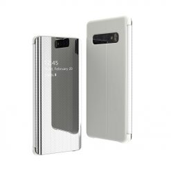 Kryty na mobil | Priehľadný kryt Flip View Case strieborný – Samsung Galaxy S10e | Kryty na mobil