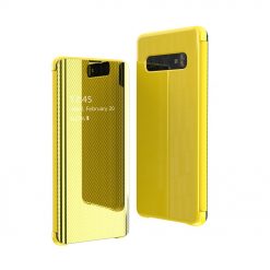 Kryty na mobil | Priehľadný kryt Flip View Case žltý – Samsung Galaxy S10e | Kryty na mobil