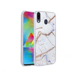 Zadný kryt s potlačou Marble biely – Samsung Galaxy M20