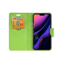 Kryty na mobil | Peňaženkové puzdro Fancy Book modro-limetkové – iPhone 11 Pro Max | Kryty na mobil
