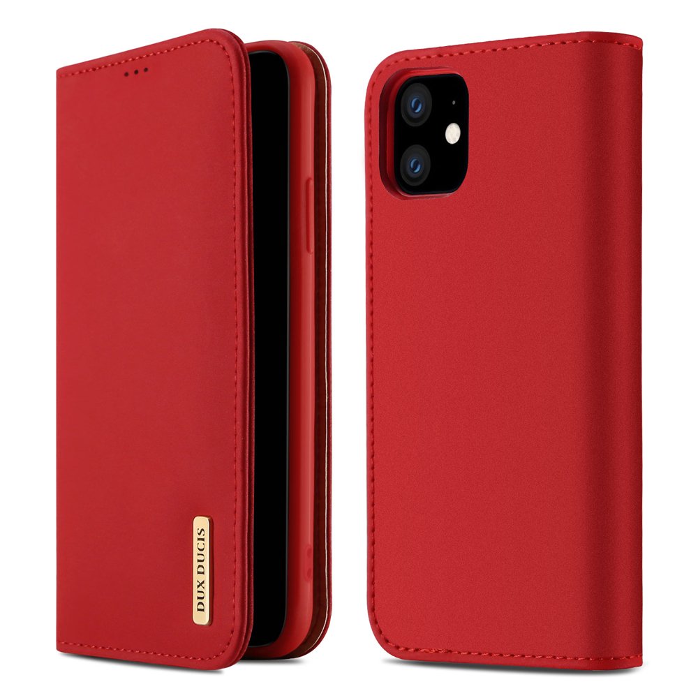 Kožené peňaženkové puzdro Dux Ducis Wish červené – iPhone 11 | Kryty na mobil Kryty na mobil | Kožené peňaženkové puzdro Dux Ducis Wish červené – iPhone 11 | Kryty na mobil