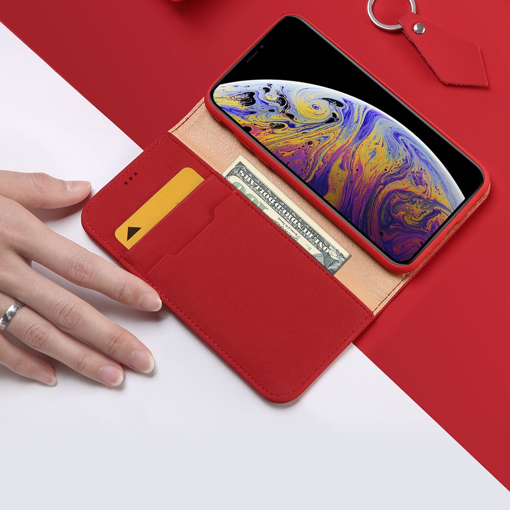 Kožené peňaženkové puzdro Dux Ducis Wish červené – iPhone 11 | Kryty na mobil Kryty na mobil | Kožené peňaženkové puzdro Dux Ducis Wish červené – iPhone 11 | Kryty na mobil