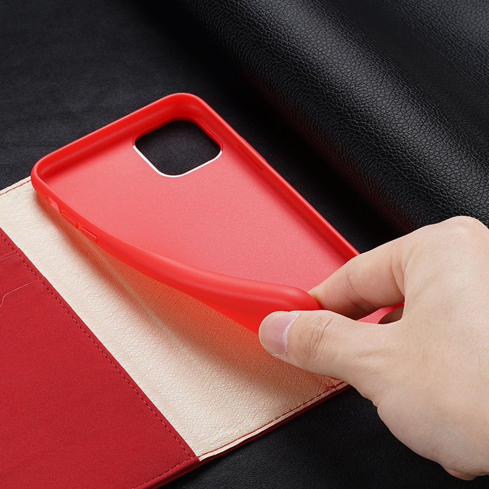 Kožené peňaženkové puzdro Dux Ducis Wish červené – iPhone 11 | Kryty na mobil Kryty na mobil | Kožené peňaženkové puzdro Dux Ducis Wish červené – iPhone 11 | Kryty na mobil